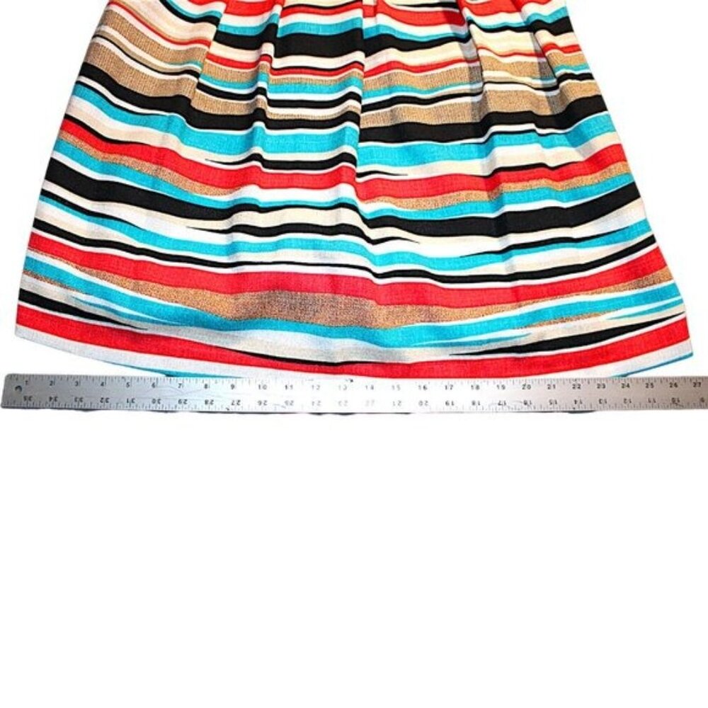 Anne Klein Multicolor Striped Fit & Flare Dress Size 14 Large - Picture 6 of 11